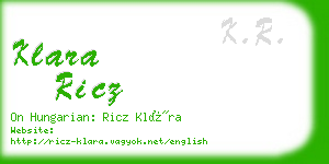 klara ricz business card